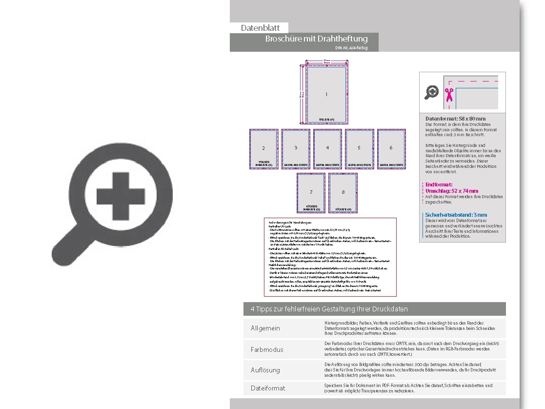Product Bild brosch__re_mit_drahtheftung__endformat_din_a8__76-seitig