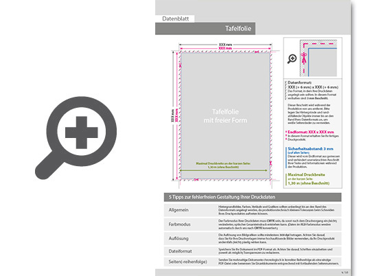 Product Bild hochwertige_tafelfolie_in_frei-form_(eine_stanzform_m__glich)_unbedruckt